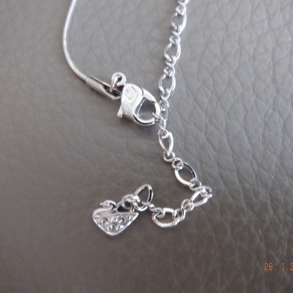 SWAROVSKI necklace circular hollow crystal pendant silver colour Rhodium plated - Picture 10 of 11